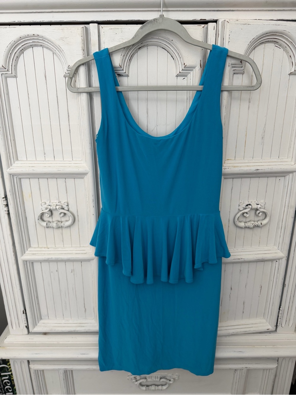 Tiana B. Turquoise Peplum Mini Dress